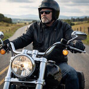 Vtg Harley-Davidson Men's Black Leather Bomber Jacket Sz 42 Removable Snap Vest